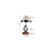 Leighton Vintage Multicolor Shade Table lamp with Wood & Iron Base