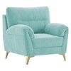 Osbert Velvet 1 Seater Sofa in Tourquise Color