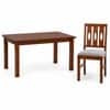 Globally Indian Vihana Solid Sheesham Wood 6 Seater Dining Table Set 6 Chairs Grey