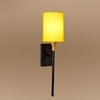 Devansh Metal Electric Wall Light in Black Colour with Yellow Shade Count of 1 Light