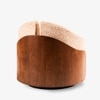 Zyra Fabric Revolving Lounge Chair in Brown Colour