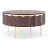 Keoni Round Solid Wood Coffee Table In Claret Mahogany Finish