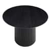 Velin Round Solid Mango Wood Pedestal Dining Table Black