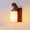 Devansh Solid Wood Electric Wall Light in Brown Colour with White Shade Count of 1 Light