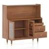 Klint Solid Wood Bar Cabinet (Amber Walnut Finish)