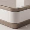 The Grand Executive Dual Drawer MDF Coffee Table Cream Gloss Bronze Trim