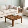 Sydney Sheesham Wood Contemporary Square Coffee Table In Natural Teak Finish
