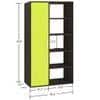 Nikola Large Crockery cum Bookshelf and Divider Unit in Antique Ebony Lime Yellow Colour