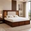 Virasat Solid Wood Compact King Bed Box Storage Provincial Teak Finish Mattress 72 x 72 Inches