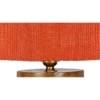 Derenik Orange Jute Table Lamp with Natural Wood Base