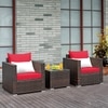Carry Bird Wicker Patio Furniture Outdoor Balcony Chairs In Brown And Red Colour