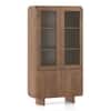 Olen Solid Wood Display cum Bookshelf In Amber Walnut Finish