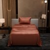 Stoa Paris 300 TC Satin Bedsheet Single Bed with Pillow Covers in Melted Caramel