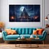 The Castle Decor Ram Mandir Wall Painting Wooden Framed 27x48 Inch (Style 10)