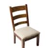 Newport Sheesham Wood   Dining Chair in Jute Beige     TEAK FINISH