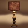 Devansh Brown Jute   Table Lamp With  Wood Natural Base (7X17.5 Inches)-17