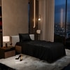Stoa Paris Single Bedsheet with 1 Pillow Cover sheet with Midnight Black