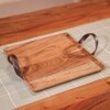 Ireka Home Sampoorna Wooden Serving Tray with Leather Handles