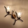 Devansh Metal Electric Wall Light in Gold Colour with Clear Shade Count of 2 Lights