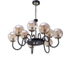 Eliante 6-Light Champaign Chandelier, Mild Steel And Ceramic Frame With Glass Shades