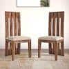 Sinai Dining Chair Set of 2 in Teak Finish With Macadamia Brown Colour