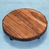 Ireka Homes Kaarigari Acacia Wood Trivet with Metal Legs (10.25x3.75 in)
