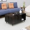 Hexa Engineered Wood Center Table With Storage And Open Rack In Flower Wenge