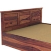 Stainfiled Solid Wood King Size Bed In Hydraulic Storage Bed In Teak Finish
