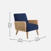 Evant Solid Wood Accent Chair in Navy Blue Colour