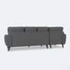 Riga 5 Seater Velvet Fabric Right Hand Side Lounger in Dark Grey