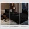 Stoa Paris Comforter for Single Bed, 300TC Satin Comforters in Midnight Black