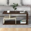 BLUEWUD Smohn Engineered Wood Coffee Center Sofa Tea/Teapoy Console Table for Sofa Set Living Room Home Hall (Brown Maple & Beige)