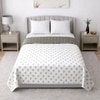 Sana White & Green Floral Cotton Dohar Double Bed Reversible 350 Tc Size 240 X 220 Cms