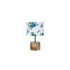 Boswell Multicolour Fabric Shade Table Lamp with Natural Wooden Base