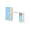 Rio Kids Large Study Desk with Drawers Built In Bookshelf and Square Handles in Sky Blue Colour
