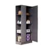 Hexa Red Wooden 1 Door Wardrobe with Hanging Space in Slate Grey Colour