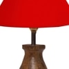 Devansh Red Cotton Table Lamp With Wood Natural Base (10X12.5 Inches)-27