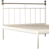 Iver Metal Non Storage Queen Bed in Glossy Ivory Finish