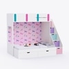 Pattern Dreams Bunk Bed  6X5 (Drawers On Wheels) In White & Pink Colour
