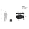 Archie Spindle Solid Wood Bedside Table in Black Colour