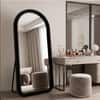 The Artment Unbreakable Black Arch Puff Floor Mirror (160 x 50) cm