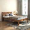 Boston Solid Wood Compact Queen Size Bed In Teak Finish