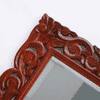 Rizo Mango Wood Teak Finish Carving Wall Mirror