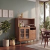 Klint Solid Wood Bar Cabinet (Amber Walnut Finish)