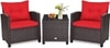 Carry Bird Wicker Patio Furniture Outdoor Balcony Chairs In Red Colour