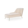 Henz Velvet Chaise Lounger in Cream Colour
