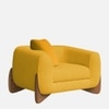 Amala Velvet 1 Seater Sofa Yellow in Colour
