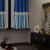 Stoa Paris Satin Window Curtain, 70% Blackout Curtains,   Privacy Lining, Pack of 2, Versailles - Blue Monarch with Back Lining