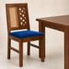 Globally Indian Valerie Solid Sheesham Wood 6 Seater Dining Table Set 6 Chairs Navy Blue