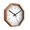 Octagonal Wooden Wall Clock with Natural Wood Frame and Modern Dial